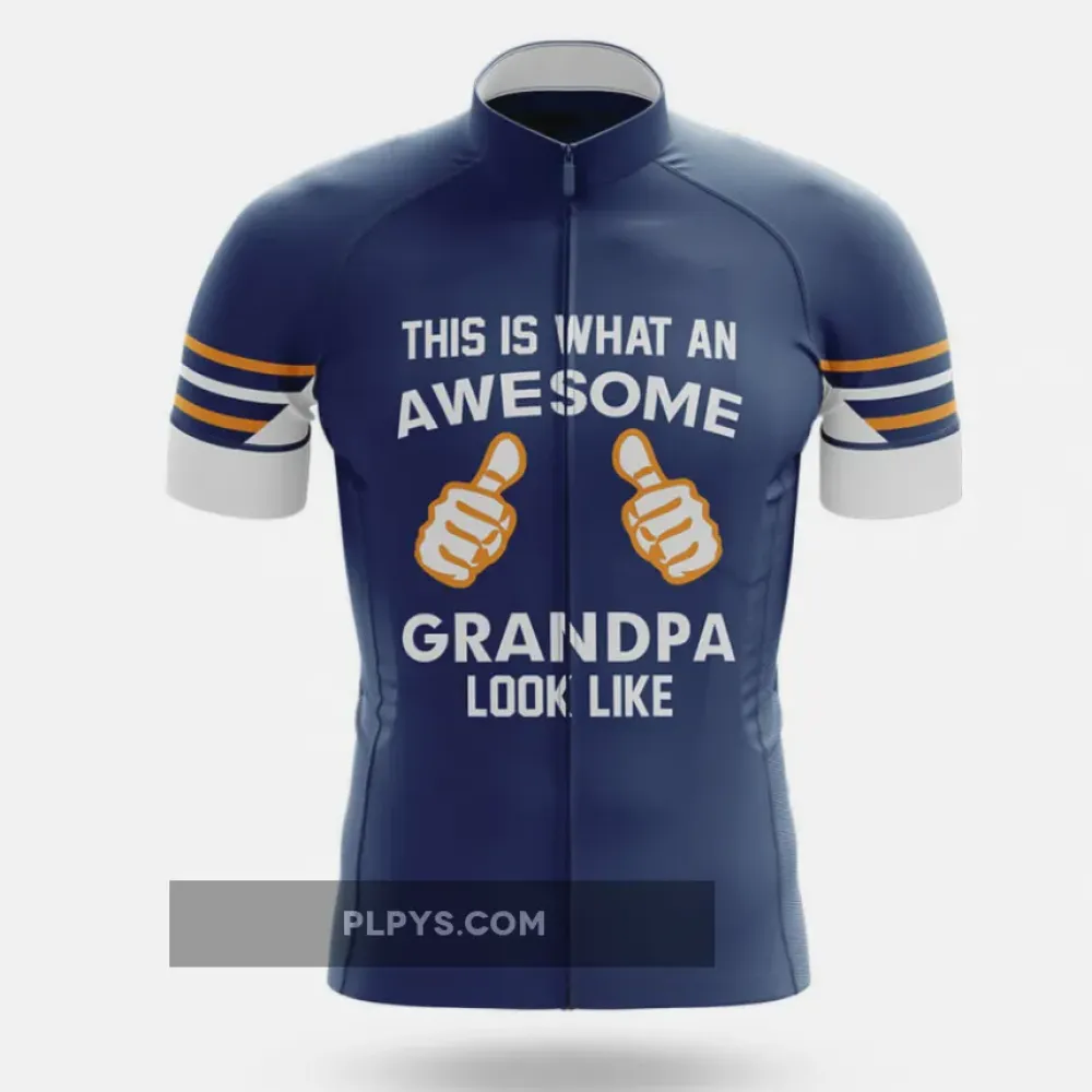 Awesome Grandpa - Navy Cycling Jersey Ver.3