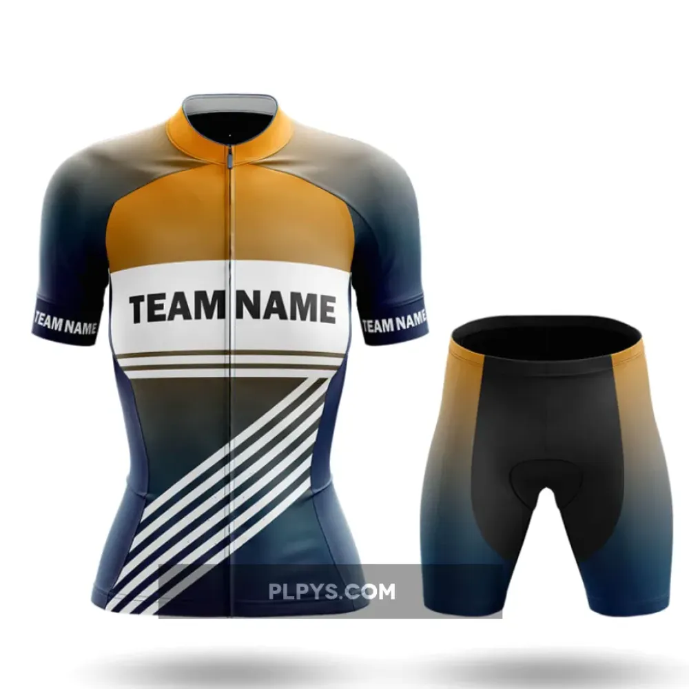 Custom Team Name S3 Yellow - Women's Cycling Kit Full Set