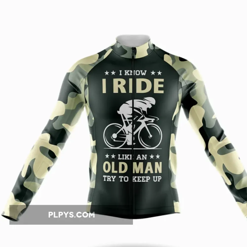 I Ride Like An Old Man V8 Long Sleeve Cycling Jersey