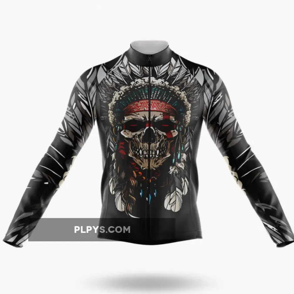 Native Skull Long Sleeve Cycling Jersey