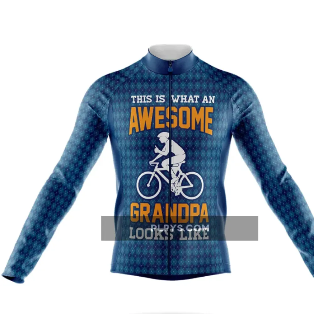 Awesome Grandpa V4 Long Sleeve Cycling Jersey