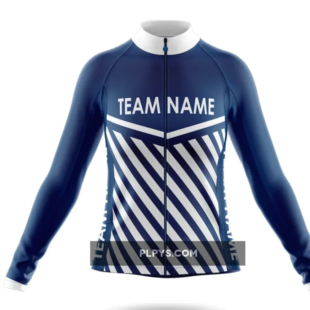 Custom Team Name M3 Navy - Women's Long Sleeve Cycling Jersey