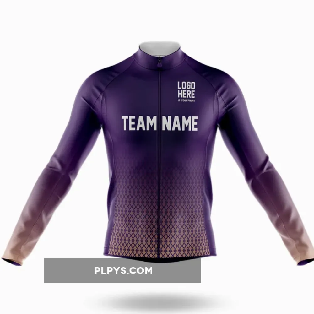 Custom Team Name S1 Violet Long Sleeve Cycling Jersey