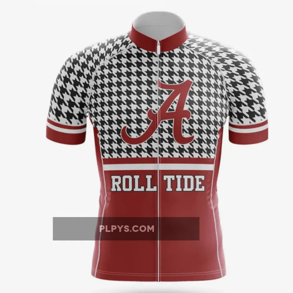 Crimson Tide Houndstooth Pattern Cycling Jersey