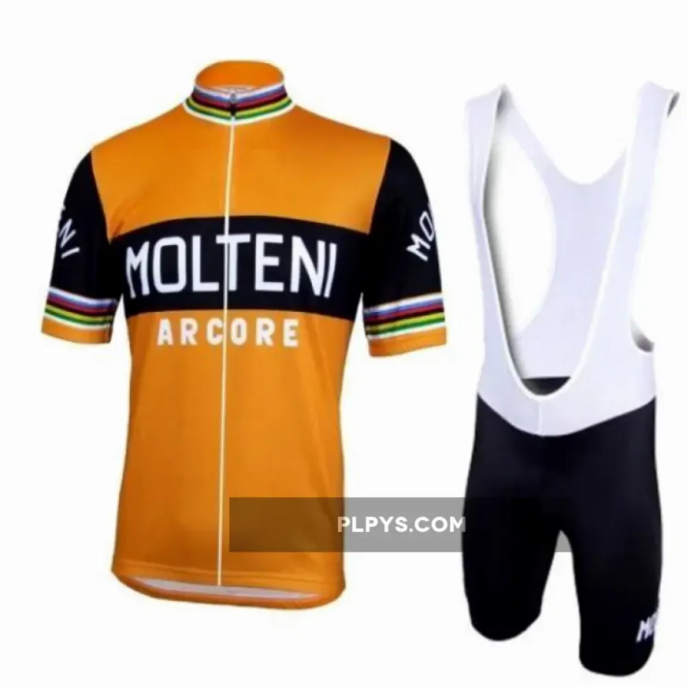 Molteni Orange Cycling Jersey & Shorts Men Set