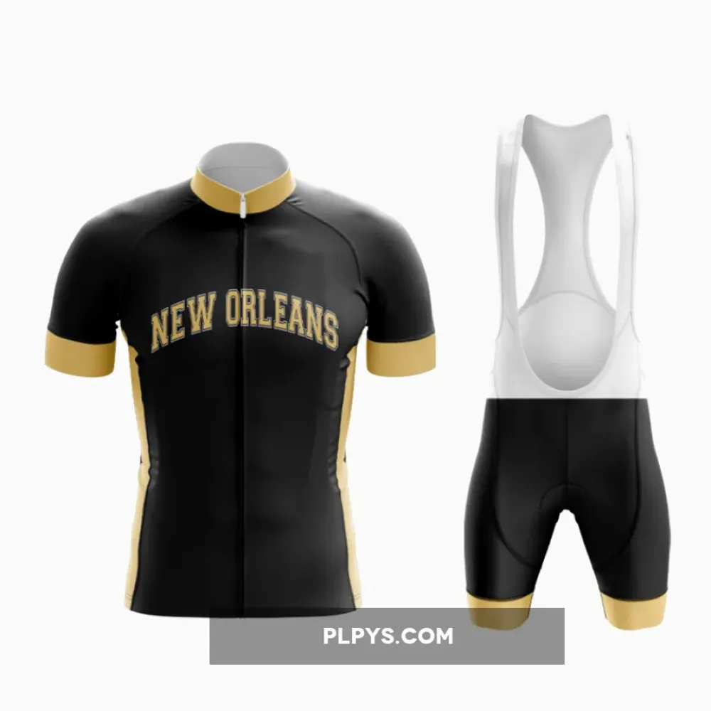 New Orleans Classic Cycling Outfit  Black & Gold Trim
