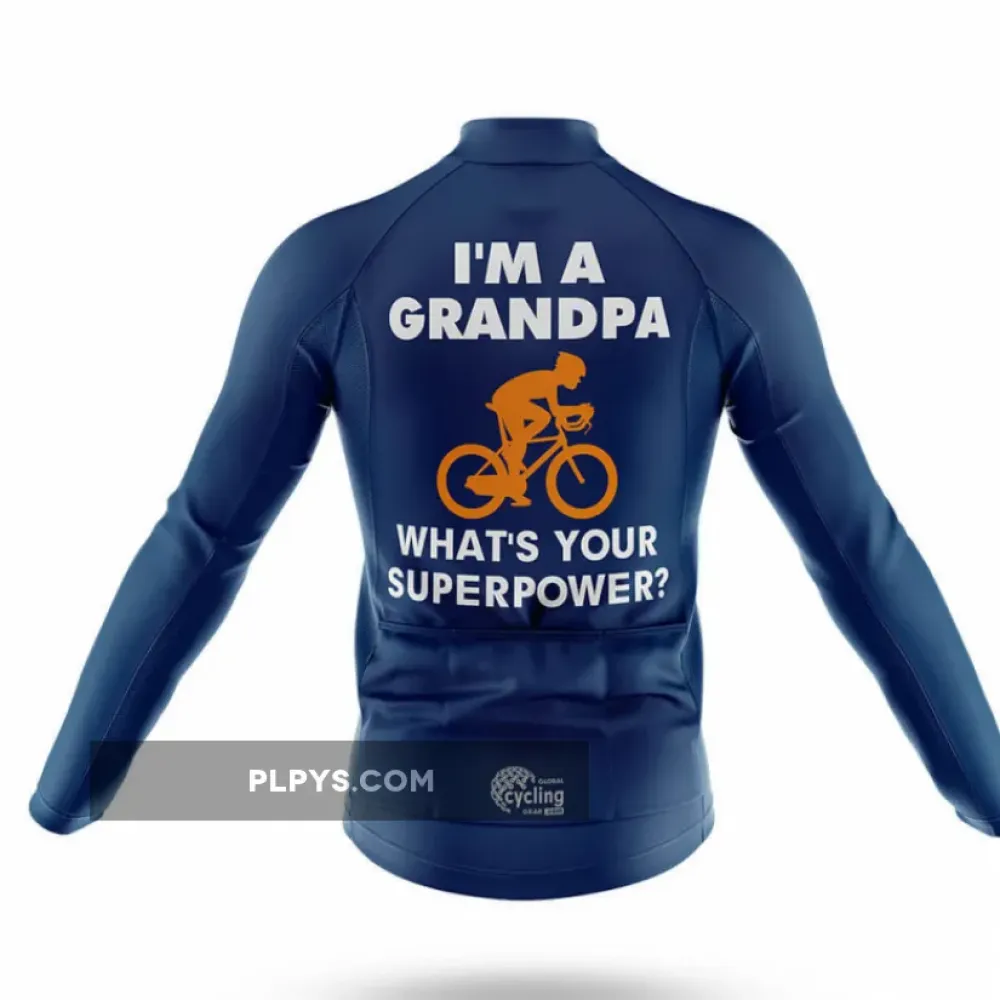 Superpower - Navy Long Sleeve Cycling Jersey