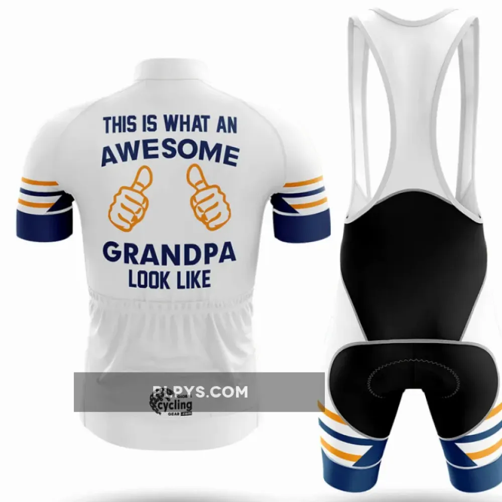 Awesome Grandpa - White Cycling Jersey Ver.3