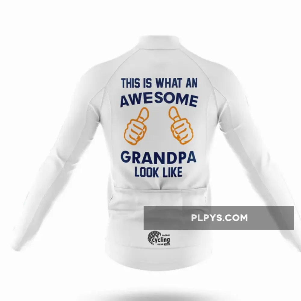 Awesome Grandpa - White Cycling Jersey Ver.3