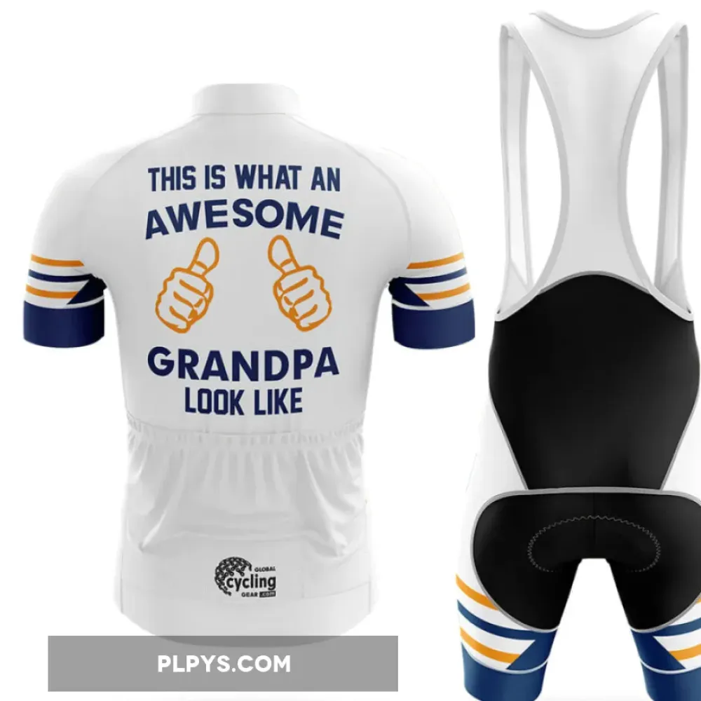 Awesome Grandpa - White Cycling Bibs Ver.3