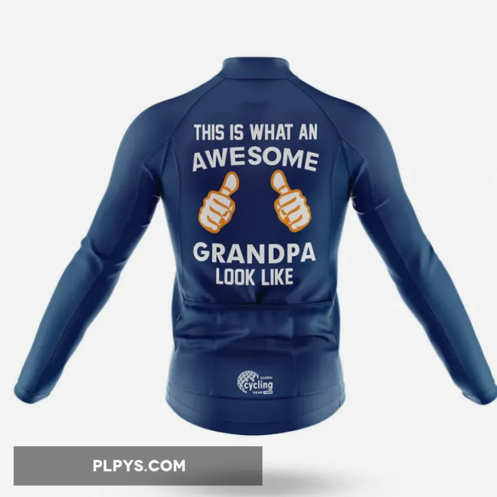 Awesome Grandpa - Navy Cycling Jersey Ver.3