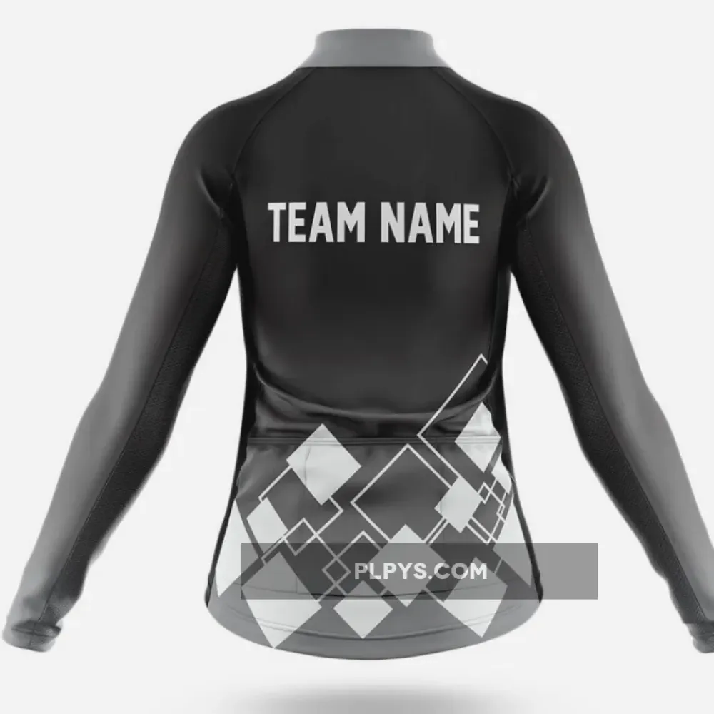 Custom Team Name V19 Black - Women's Cycling Kit Full Set