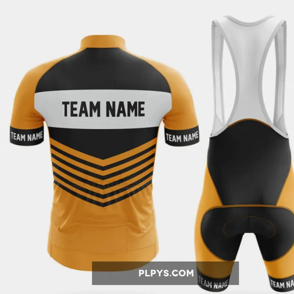Custom Team Name V20 Yellow Long Sleeve Cycling Jersey