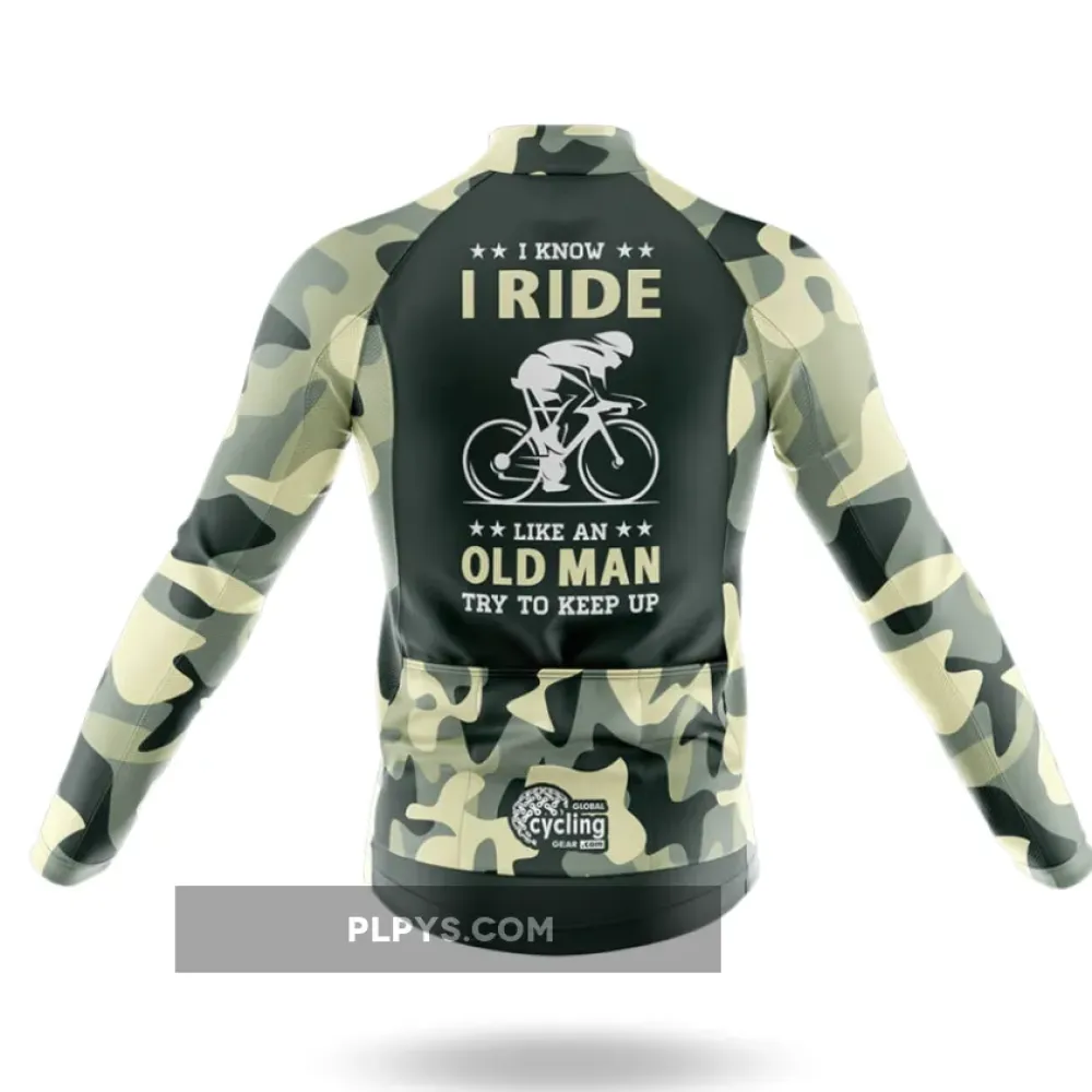 I Ride Like An Old Man V8 Long Sleeve Cycling Jersey