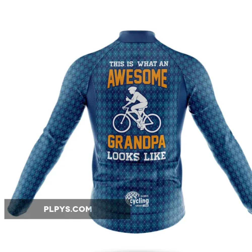 Awesome Grandpa V4 Long Sleeve Cycling Jersey