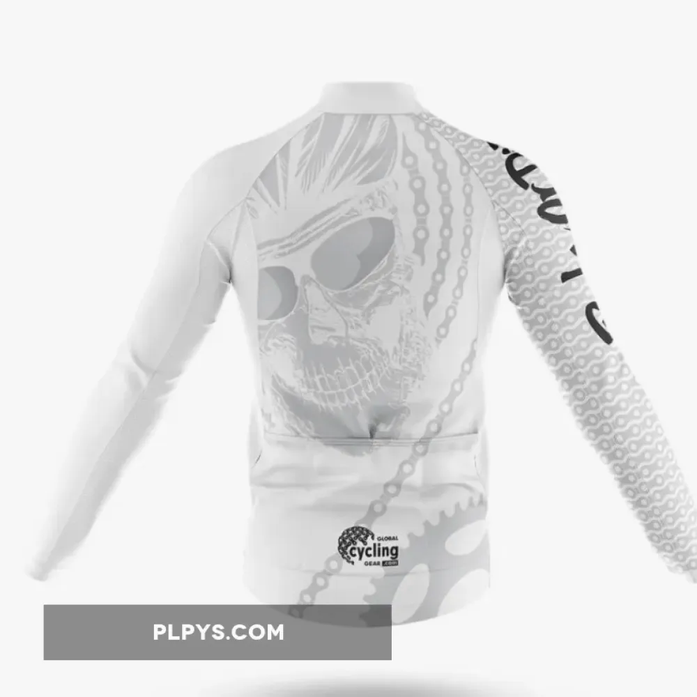 Ride Or Die V4 - White Long Sleeve Cycling Jersey