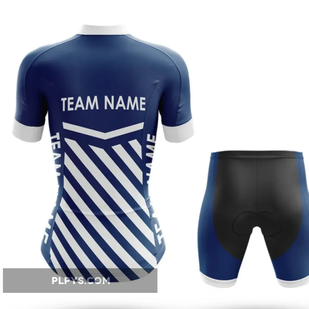 Custom Team Name M3 Navy - Women's Long Sleeve Cycling Jersey