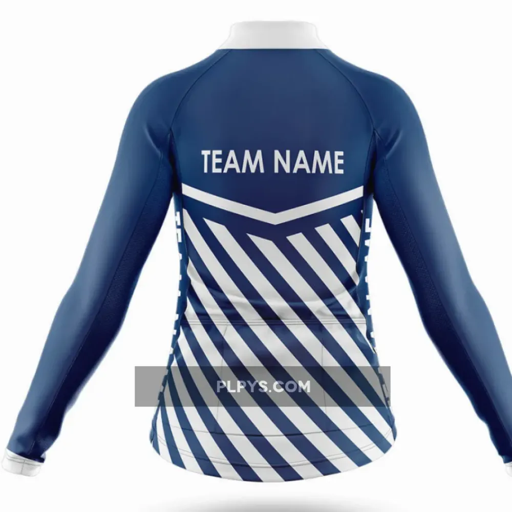 Custom Team Name M3 Navy - Women's Long Sleeve Cycling Jersey