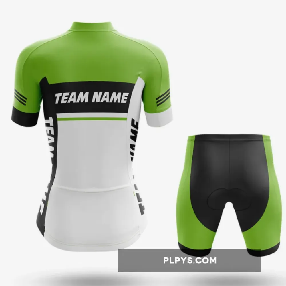 Custom Team Name M1 Green - Women's Long Sleeve Cycling Jersey