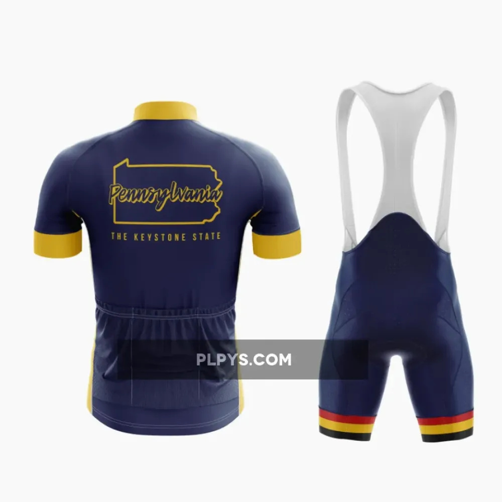 Bold Blue and Yellow Cycling Gear Set