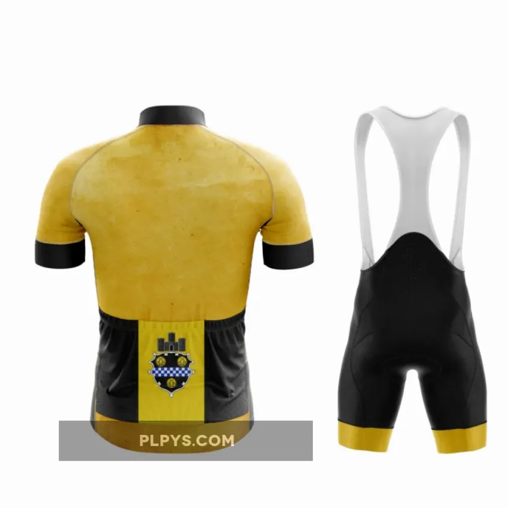 Bold yellow Pittsburgh cycling road kit with accents